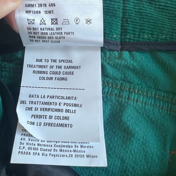MIU MIU Corduroy Skinny Jeans In Emerald Green Size 42 - Picture 7 of 9